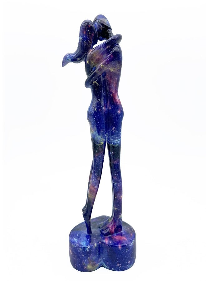 SHTWX 10.5 Inch Couple Sweethearts Lover Hug Kissing Statue Figurine Sculpture Resin Collectible Gifts for Office Home Decor Desk Accessories Decoration Figurines (Multicolor) - Image 3
